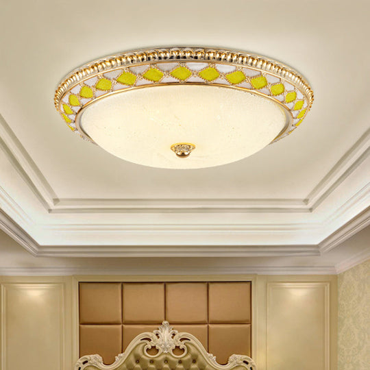 Farmhouse Led Flush Mount Ceiling Light In Gold With Frosted Glass Available Multiple Sizes / 12’