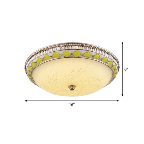 Farmhouse Led Flush Mount Ceiling Light In Gold With Frosted Glass Available Multiple Sizes