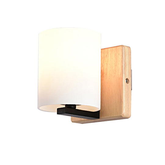 Japanese Style Opal Glass Wall Lamp In White Small Light For Hallway Or Stairway