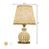 Modern Crystal Embedded Bedroom Table Light - 1 Bulb Gold/Silver/Red Nightstand Lamp With