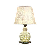 Modern Crystal Embedded Bedroom Table Light - 1 Bulb Gold/Silver/Red Nightstand Lamp With
