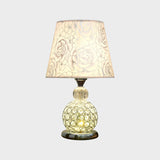 Modern Crystal Embedded Bedroom Table Light - 1 Bulb Gold/Silver/Red Nightstand Lamp With