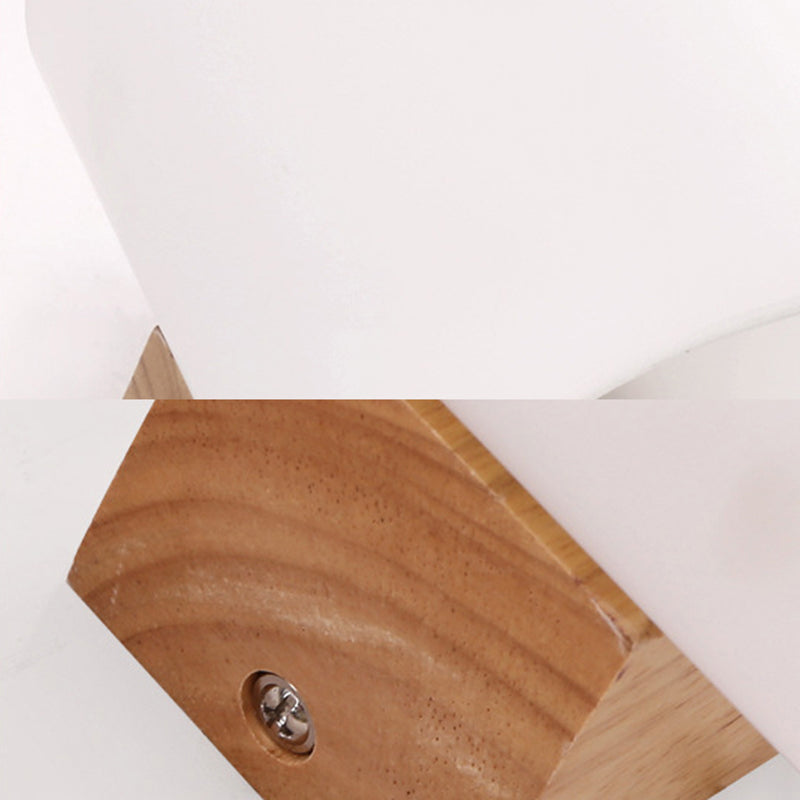 Cylinder Shade Frosted Glass Japanese Wall Lamp - Beige Bedroom Lighting