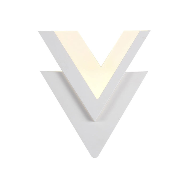 Double-V Acrylic Led Wall Sconce Light Fixture In Warm/White For Simplicity The Bedroom