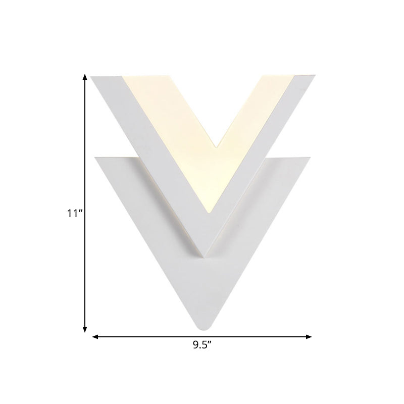 Double-V Acrylic Led Wall Sconce Light Fixture In Warm/White For Simplicity The Bedroom