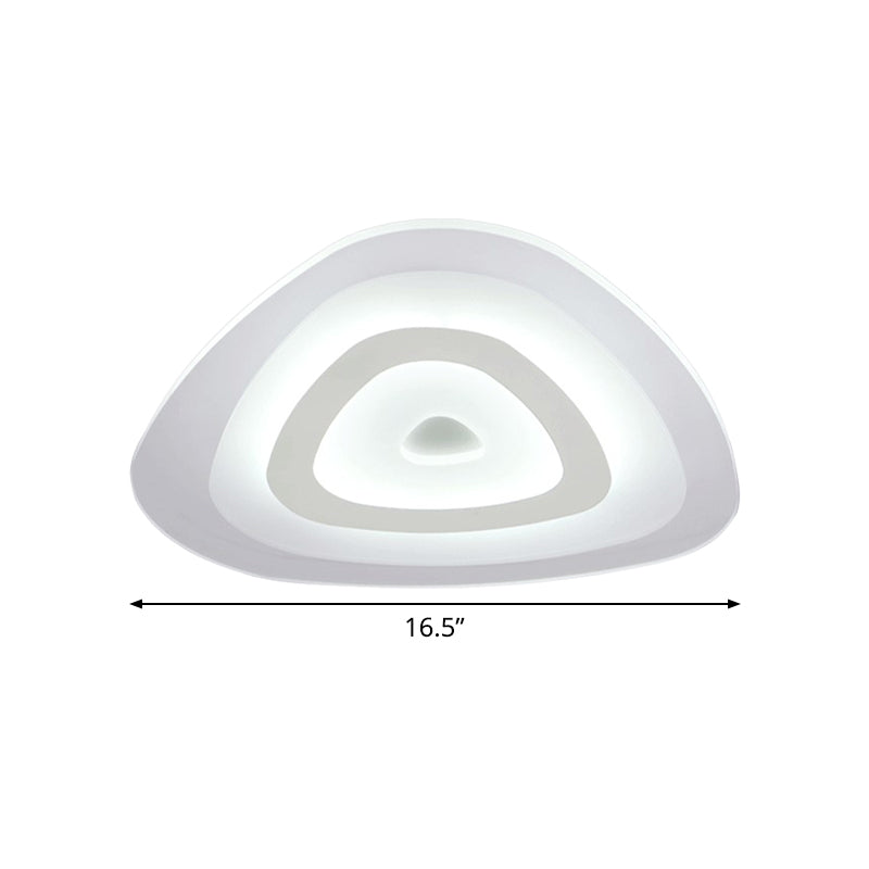 Modern White Led Ceiling Mounted Lamp - Acrylic Layered Triangle Thin Flush Light