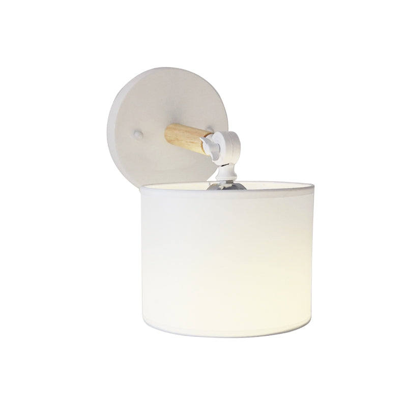 Modern Cylinder Led Wall Light Fixture In White/Black For Bedroom