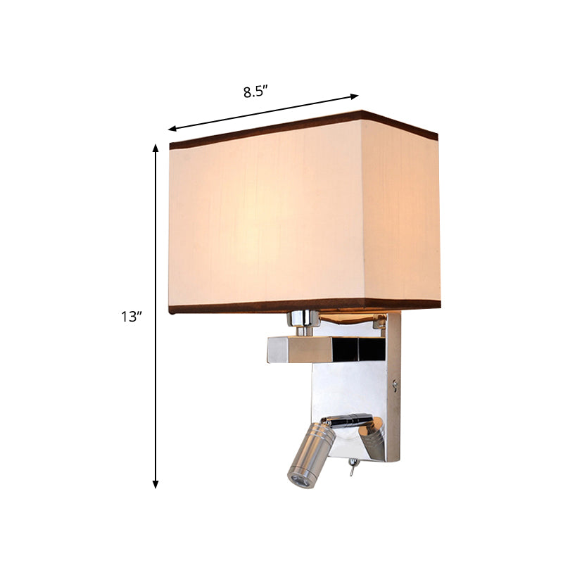 Contemporary Rectangle Led Wall Sconce Lighting In Chrome With Spotlight