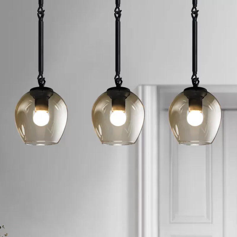 Vintage Wine Cup Pendant Light In Black/Gold For Kitchen Black