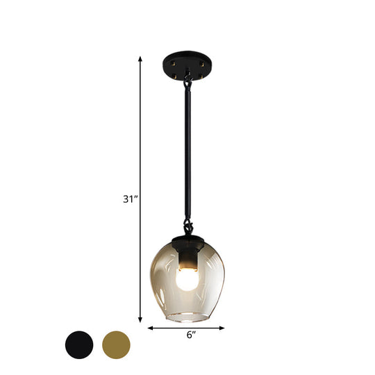 Vintage Wine Cup Pendant Light In Black/Gold For Kitchen