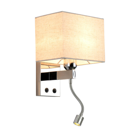 Modern Led Rectangle Wall Sconce In Chrome For Bedroom Lighting