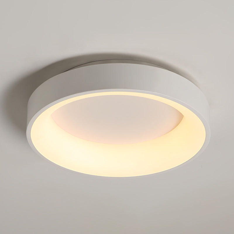Simple Acrylic Round Flush Mount Led Ceiling Fixture 16/19.5 Inch White/Grey Hollow Design