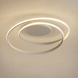 Led Twist Flush Mount Ceiling Light In Simplicity Black/White Aluminum Housing - Warm/White/3 Color