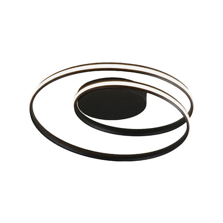 Led Twist Flush Mount Ceiling Light In Simplicity Black/White Aluminum Housing - Warm/White/3 Color
