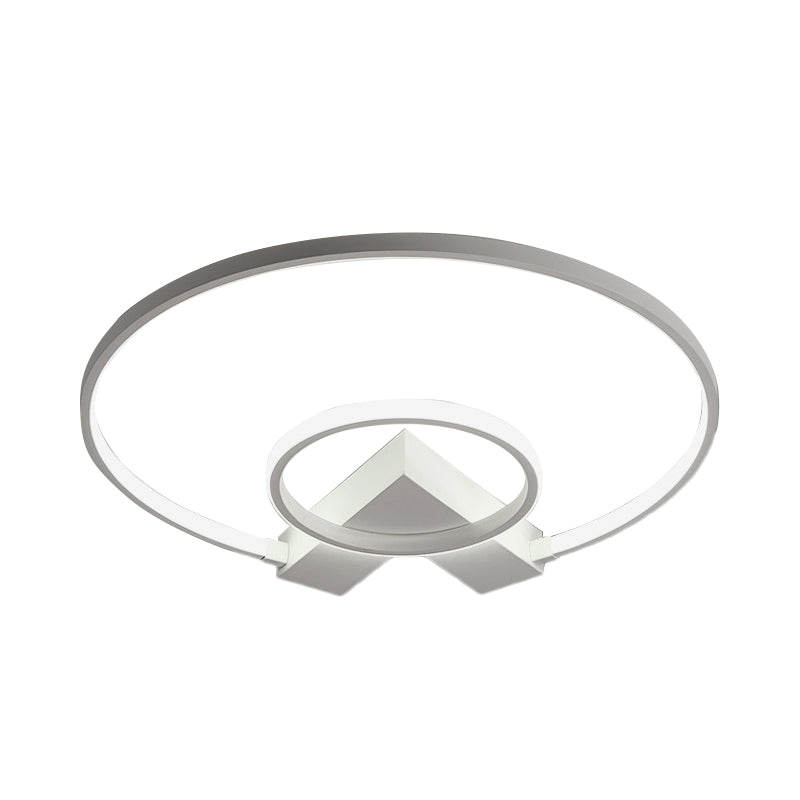 Contemporary White/Gold Led Ceiling Flush Mount With Chic 2 - Circle Design