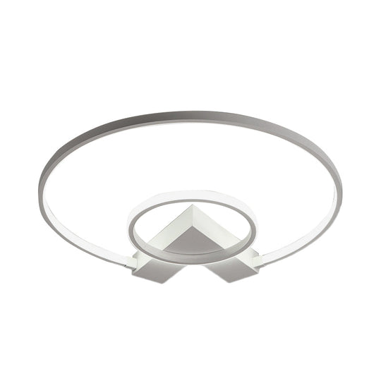 Contemporary White/Gold Led Ceiling Flush Mount With Chic 2 - Circle Design
