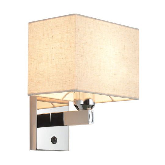 Modern Led Rectangle Wall Sconce In Chrome For Bedroom Lighting