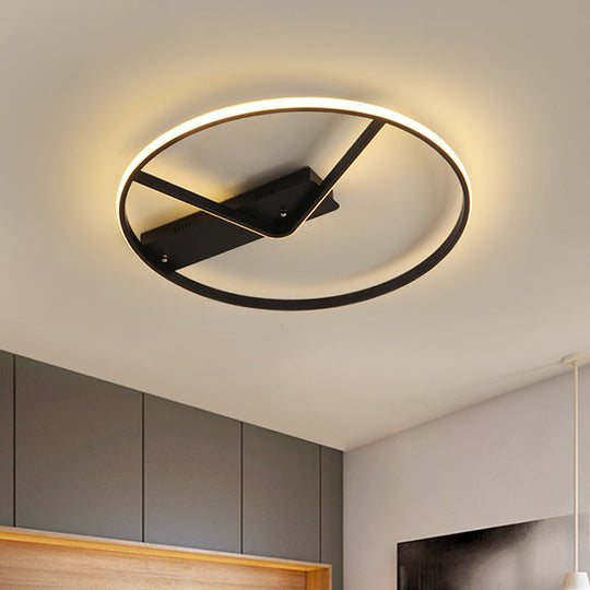 Sleek Led Flush Mount Ceiling Light In Black 18’/23.5’ Width Warm/White Light’ (Note: Seo