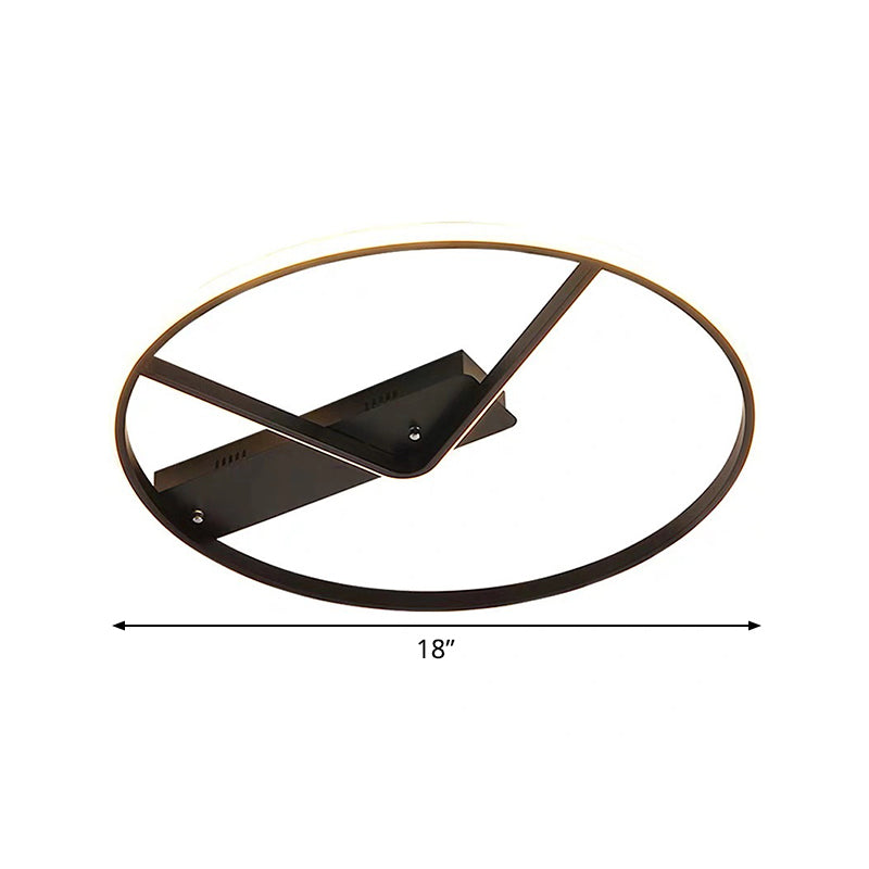 Sleek Led Flush Mount Ceiling Light In Black 18’/23.5’ Width Warm/White Light’ (Note: Seo