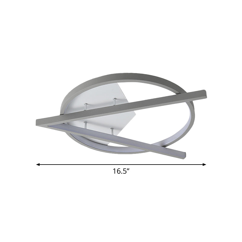 16.5’/20.5’ W Hotel Led Flush Light Simplicity Grey Ceiling Mount Lamp