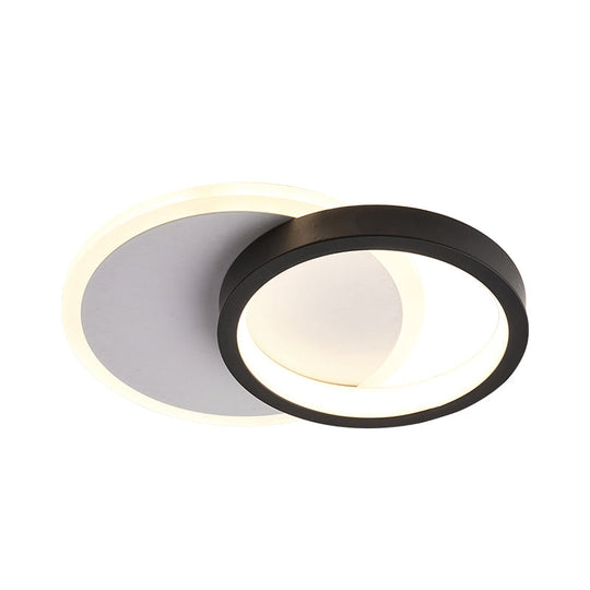 Minimalist Acrylic Led Flush Mount Ceiling Light With Ring - Panel Design