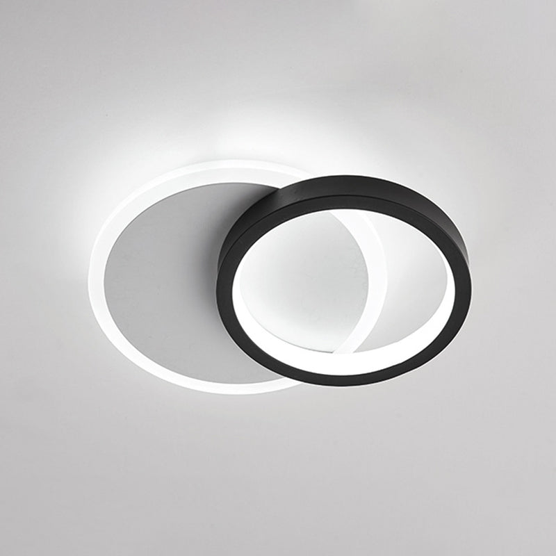 Minimalist Acrylic Led Flush Mount Ceiling Light With Ring - Panel Design