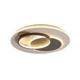 Minimal Intersected Circle Ceiling Light Iron Bedroom Led Flushmount Lighting (16.5’/20.5’) -