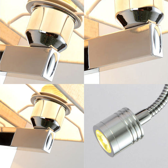 Modern Led Rectangle Wall Sconce In Chrome For Bedroom Lighting