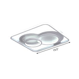 Modern White Acrylic Ceiling Light With Led Flush Mount - 16/19.5 Diameter Warm/White Square Frame
