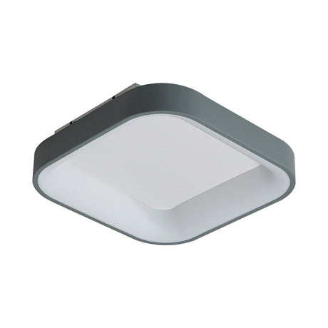 Nordic Acrylic Led Flush Mount Ceiling Fixture For Bedroom - Grey/White Squared Ring 16/19.5 W