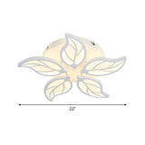 Contemporary 1/2-Tier Acrylic Flush Ceiling Lamp With Leaf Design And Warm/White Led Light (22/27