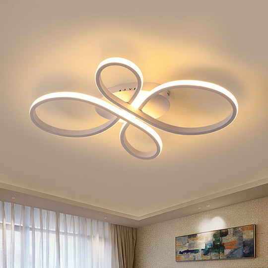 Minimalist White/Coffee Led Ceiling Light With Acrylic Frame And Adjustable Warm/White/Natural