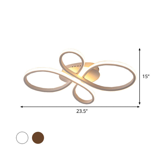 Minimalist White/Coffee Led Ceiling Light With Acrylic Frame And Adjustable Warm/White/Natural