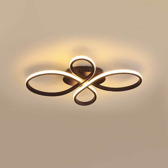 Minimalist White/Coffee Led Ceiling Light With Acrylic Frame And Adjustable Warm/White/Natural