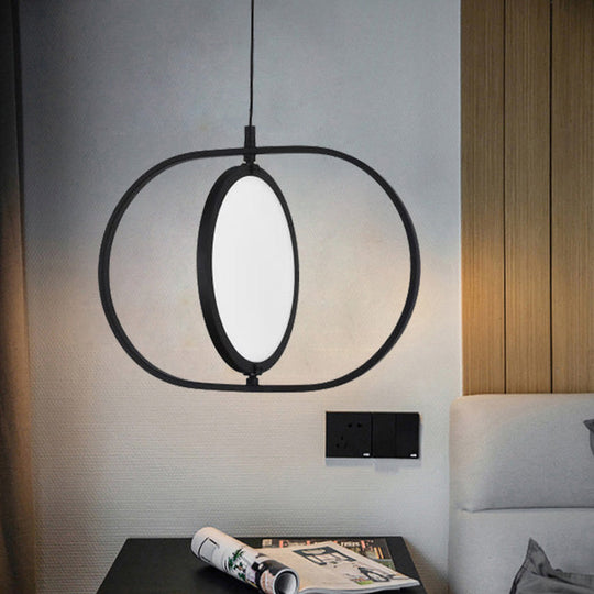 Versatile Led Black Hanging Lamp: Adjustable Disc Pendant Light With Stylish Capsule Frame