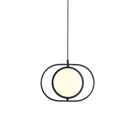 Versatile Led Black Hanging Lamp: Adjustable Disc Pendant Light With Stylish Capsule Frame