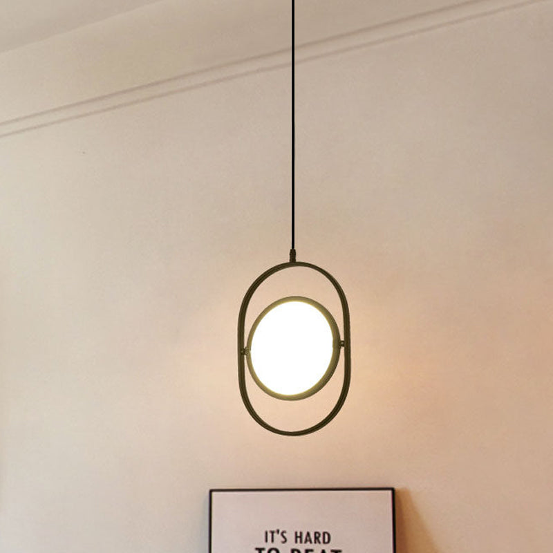 Versatile Led Black Hanging Lamp: Adjustable Disc Pendant Light With Stylish Capsule Frame /