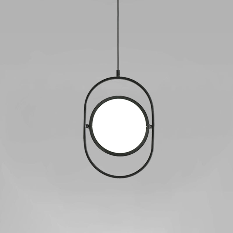 Versatile Led Black Hanging Lamp: Adjustable Disc Pendant Light With Stylish Capsule Frame