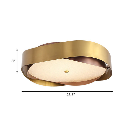 Modern Acrylic Gold Led Ceiling Flush Mount Light With Stainless Steel Frame