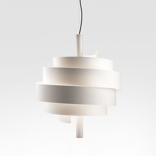 Modern Pink/Green/White Twirling Pendant Lamp - Stylish Metallic Hanging Light Fixture