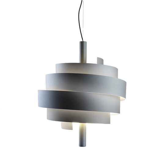 Modern Pink/Green/White Twirling Pendant Lamp - Stylish Metallic Hanging Light Fixture For Dining