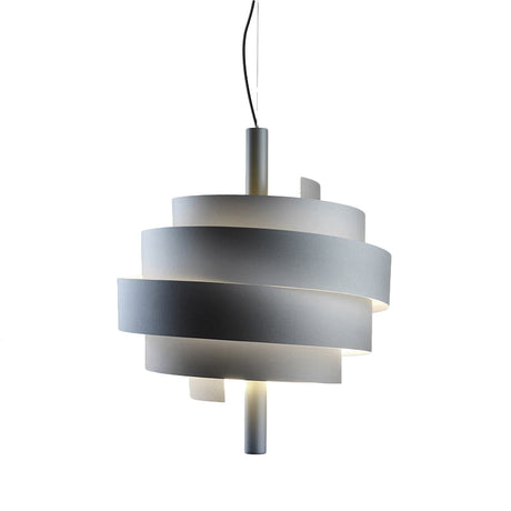 Modern Pink/Green/White Twirling Pendant Lamp - Stylish Metallic Hanging Light Fixture
