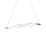 Iron Surge Linear Chandelier Pendant with Minimal White LED Design in Warm/White Light for Table