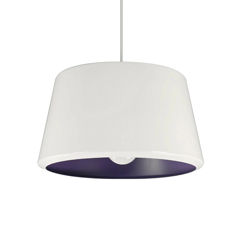 Truncated Cone Pendant Light - Aluminum Simplicity Single 12/16 Inches Wide White/Purple Inner