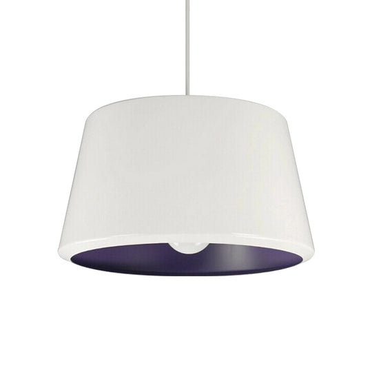 Minimalist Aluminum Pendant Light With White And Purple Inner Cone - 12/16 Wide