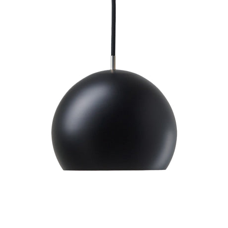 Hemispherical Small Pendant Light With Single Bulb - Metal Hanging Lamp For Bedrooms In Black
