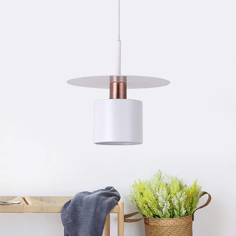 Minimalist White Perfume Bottle Bedside Hanging Light 1 Head 8/14 Wide Metallic Finish Ceiling Lamp