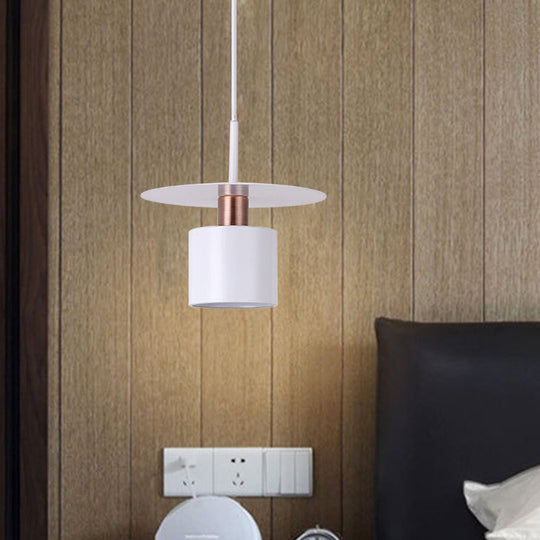 Minimalist White Perfume Bottle Bedside Hanging Light 1 Head 8/14 Wide Metallic Finish Ceiling Lamp
