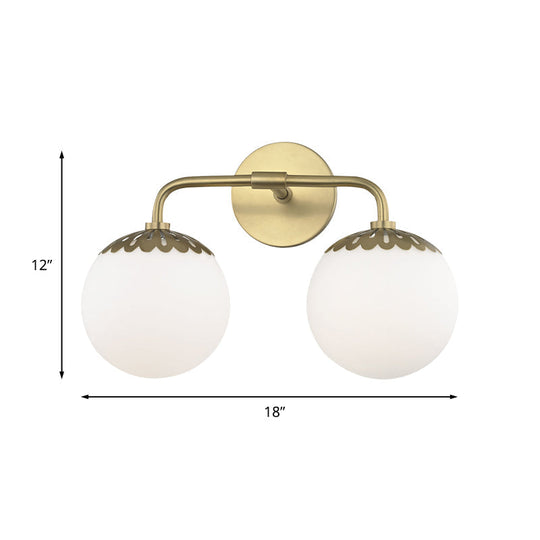 Ivory Glass Gold Vanity Sconce - Elegant Wall Mounted Light Fixture For Bedroom