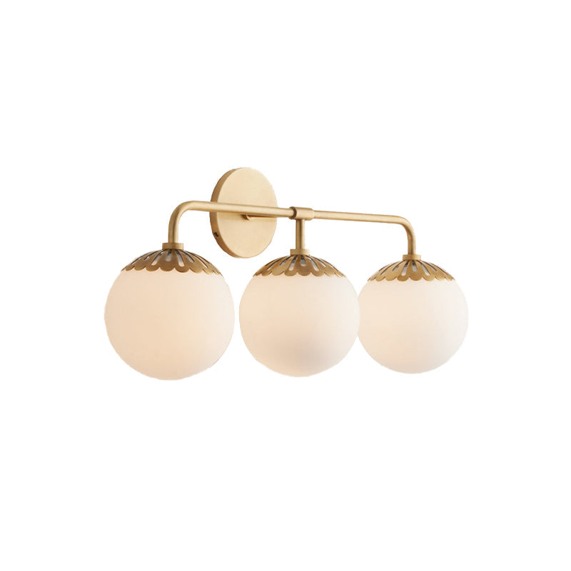 Ivory Glass Gold Vanity Sconce - Elegant Wall Mounted Light Fixture For Bedroom